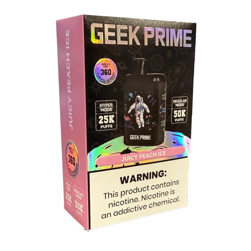 Blue Rancher Geek Prime nicotine vape box and black astronaut-themed device 6