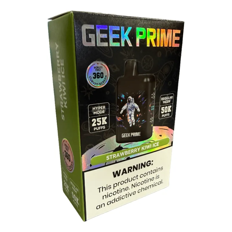 Blue Rancher Geek Prime nicotine vape box and black astronaut-themed device 7
