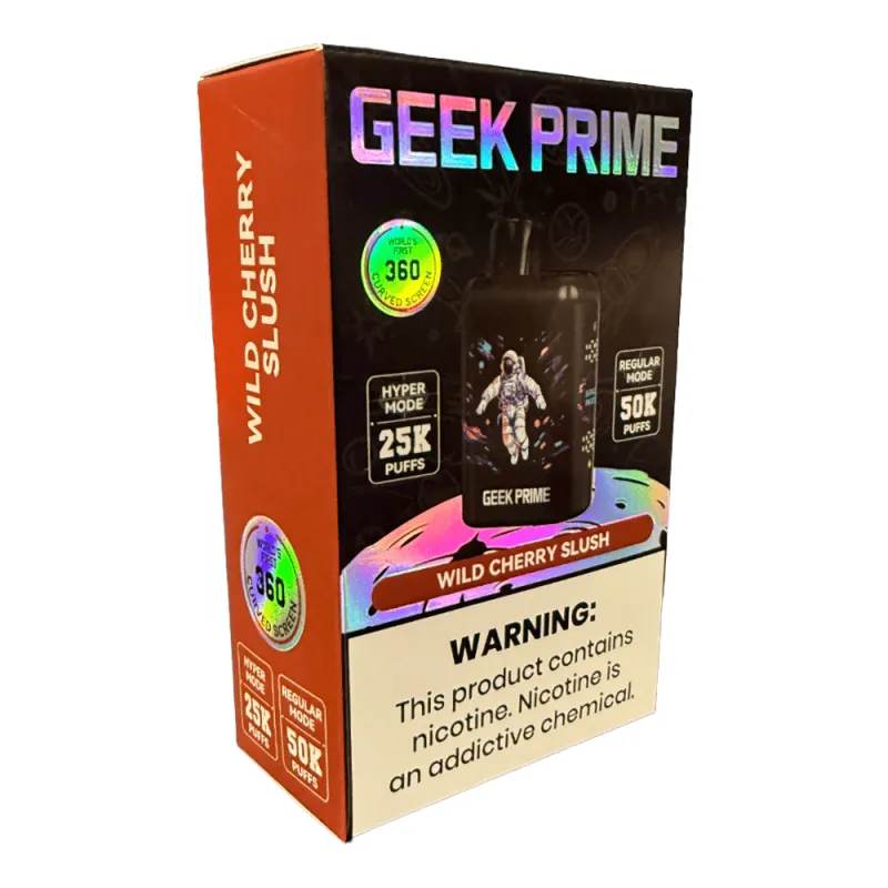 Blue Rancher Geek Prime nicotine vape box and black astronaut-themed device 8