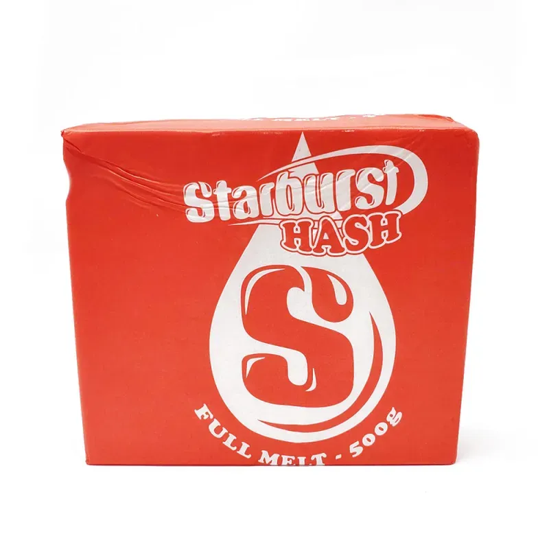 Premium Starburst Hash pale pressed slab with small rounded piece 2