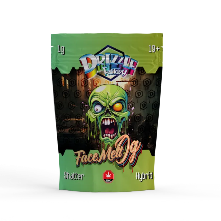 Rainbow Gorilla Zkittlez Drizzle Factory Shatter pouch labelled Indica 6